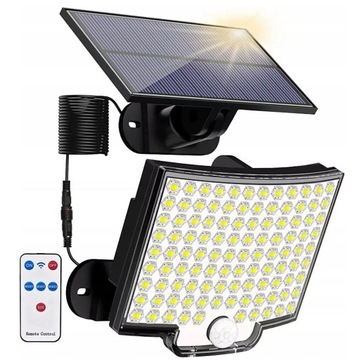 LAMPA SOLARNA HALOGEN CZUJNIK RUCHU ZMIERZCHU 266 LED DO OGRODU NA GARAŻ