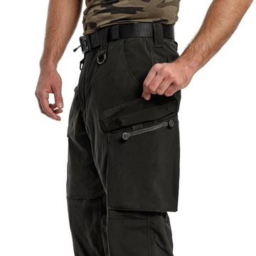 Spodnie ocieplane wodoodporne bojówki Mil-Tec Softshell Explorer Czarne S