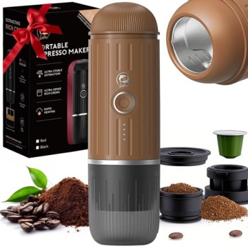 Turistický Kávovar V Mleté Kapsli S Ohřevem 100 W, Hnědý