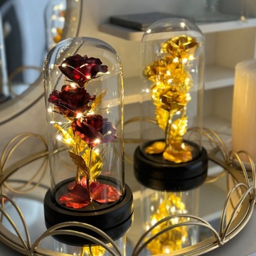 ВЕЧНАЯ РОЗА В СТЕКЛЕ СВЕТЯЩАЯСЯ СВЕТОДИОДНАЯ ИДЕЯ ПОДАРКА ЦВЕТА НА ДЕНЬ СВЯТОГО ВАЛЕНТИНА