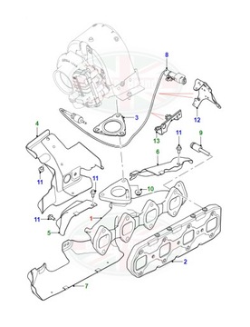 KOLEKTOR VÝFUKOVÝ JAGUAR XF X260 F-PACE X761 XE X760 JDE39711 G4D39430CC