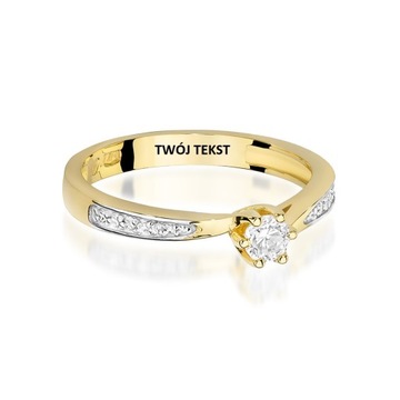Złoty pierścionek zaręczynowy z brylantami złoto 585 rozmiar 13 GRAWER