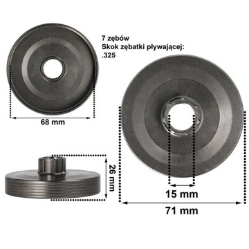 KOSZ SPRZĘGŁA BĘBEN + SPRZĘGŁO ZĘBATKA DO PIŁY SPALINOWEJ CHIŃSKIEJ ZESTAW!