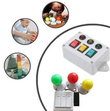 Tablica Busy Board Sensoryczna Montessori z Włącznikiem światła LED