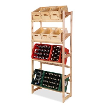 Полка для ящиков, бутылок, овощей, ЛСР, 4 полки, Нат