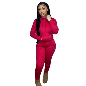 Thick Fleece Sweatpants & Hoodie Top Track Suit Wo