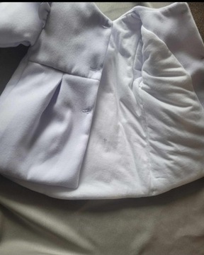 белое флисовое ПАЛЬТО Весна Крещение 80