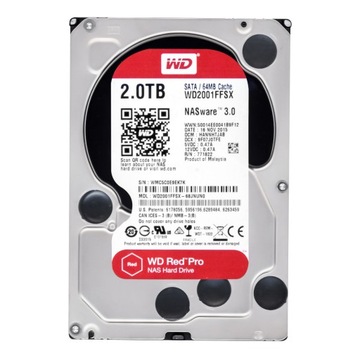 WD RED PRO 2TB 7.2K 64MB SATA III 3.5'' WD2001FFSX NASware 3.0