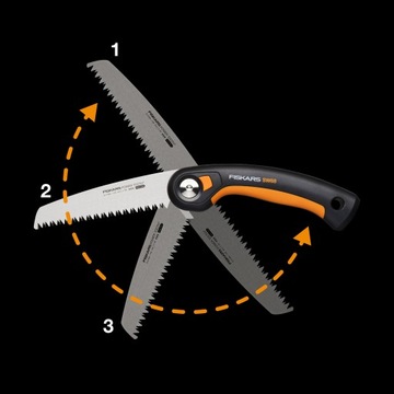 FISKARS Короткая садовая ручная пила для ветвей, складная, 3 положения резки SW68