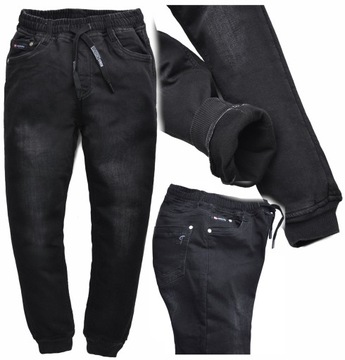 BENET Spodnie Jeans JOGGERY ocieplane polarem (128 146 152 158 164) 134/140