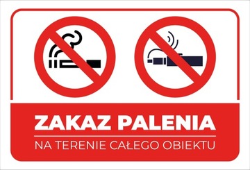 Zakaz palenia, tabliczka PCV druk UV LED 15x22cm