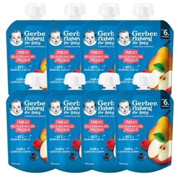 Gerber Jabłko gruszka malina jagoda 8x80 g