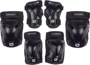 ZESTAW OCHRANIACZE NA ROLKI ROWER KOLANA ŁOKCIE DLA DOROSŁYCH NIJDAM 3W1 S