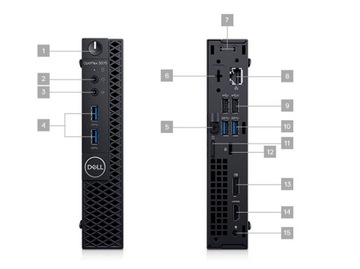 Миниатюрный ПК DELL Optiplex 3070 MICRO i5-8500T 16 ГБ m.2 256 ГБ W11P