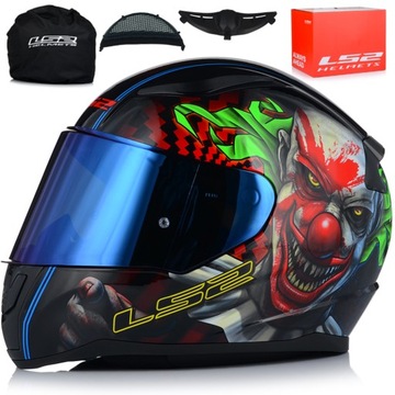KASK MOTOCYKLOWY LS2 FF353 RAPID II JOKER HAPPY DREAMS + NIEBIESKA SZYBA