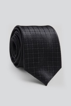 Czarny krawat w geometryczny wzór Sunset Suits