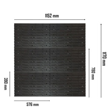 ДОСКА НАСТЕННАЯ ДЛЯ МАСТЕРСКОЙ 173x78 СМ, 74 ПОДДОНА