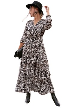 MAXI SUKIENKA LEOPARD PRINT STYL BOHO SEXY CLASSIC