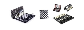 SZACHY 3W1 MAGNETYCZNE ELASTYCZNE 31,5X31,5X2CM