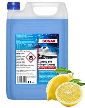 SONAX ZIMOWY PŁYN DO SPRYSKIWACZY 4L -20C CYTRYNA