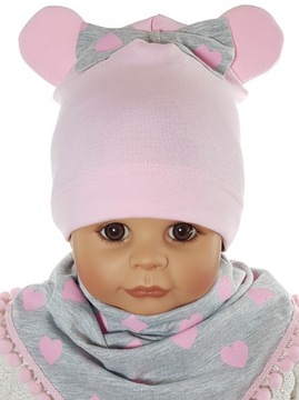 KOMPLET APASZKA + CZAPKA MYSZKA MIKI KOKARDA CZAPECZKA CHUSTKA 1-9 LAT 4WZ
