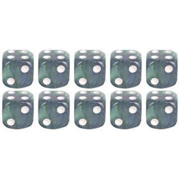 ZESTAW 10 KOSTEK K6 RPG NIEBEZPIECZNA DŻUNGLA KOŚĆ SZEŚCIOŚCIENNA 1,6 CM