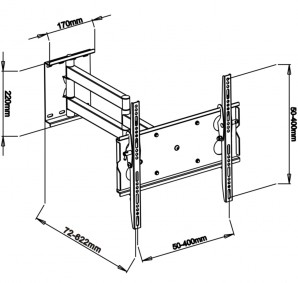 AR-20B ART Крепление для ЖК/LED-телевизора 32–65 дюймов, 45 кг