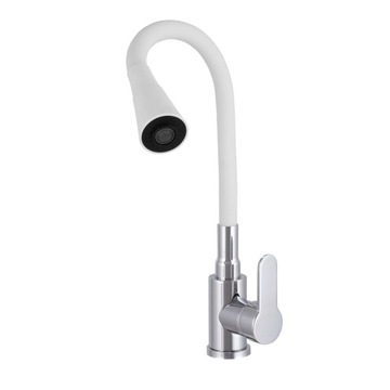 КУХОННАЯ МОЙКА FAPPER, БЕЛЫЙ ГИБКИЙ ИЗЛИК, 2-ФУНКЦИОНАЛЬНЫЙ ХРОМ