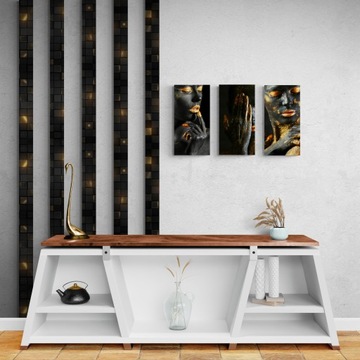 Стеклянные настенные ламели, мрамор, дерево, геометрия