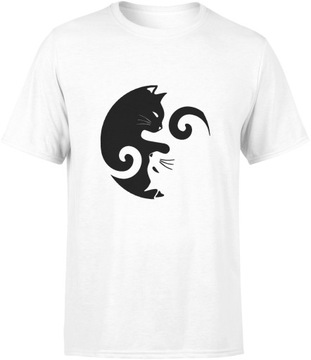 KOT KOSZULKA Z KOTEM MĘSKA KOTY NADRUKIEM ROZM S T-SHIRT MĘSKI TSHIRT