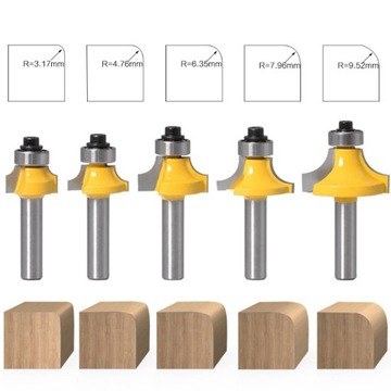 5шт. Фреза с поверхностью хвостовика 8 мм.
