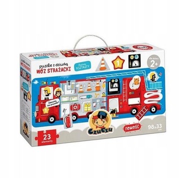 CZUCZU DUŻE PUZZLE Z DZIURKĄ WÓZ STRAŻACKI 2+
