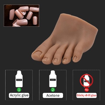 Модель стопы для упражнений с ногтями. Искусственные пальцы ног.