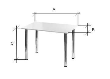 ПРЯМОУГОЛЬНЫЙ СТОЛ 80х55 ГРАФИТ + ХРОМ НОЖКИ