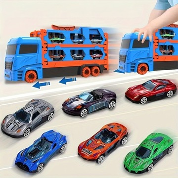 TIR TRUCK СКЛАДНОЙ ЭВАКУАТОР ГУСЕНИЧНЫЙ ТРАНСПОРТ + 6 МАШИН