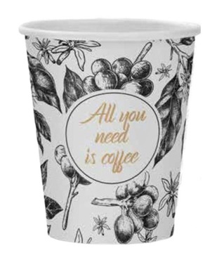 Kubki papierowe ALL YOU NEED białe 250ml 100szt + opłata SUP