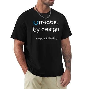 Off-label by design - white text plain Unisex Cotton T-shirt Koszulka