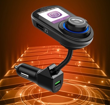 Transmiter FM 2xUSB Bluetooth zestaw głośnomówiący