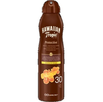 Hawaiian Tropic Защитное сухое солнцезащитное масло-спрей SPF 30