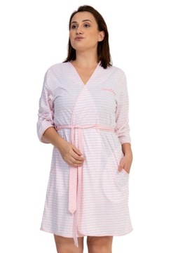 Szlafrok damski bawełna cienki Vienetta 5XL DUŻY