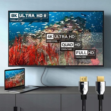 КАБЕЛЬ HDMI 2.1 8K СВЕРХВЫСОКОСКОРОСТНОЙ 48 Гбит/с eARC FHD 240 Гц 3 м
