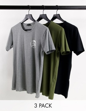 DIESEL T-SHIRT MĘSKI Z NADRUKIEM 2 PAK XS 1M5A