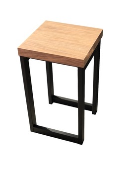 Solidny TABORET metal stołek hoker HIKORA NATURAL