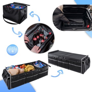 ORGANIZER TORBA DO BAGAŻNIKA SKŁADANA POJEMNA MOCNE RZEPY SZTYWNA JAKOŚĆ XL