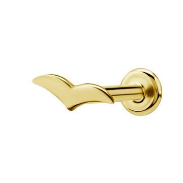 TYTAN GOLD PVD labret 1,2x6 g.w. 0,8mm ozdoba ptak 6mm m05