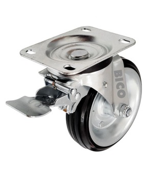 Koło metal-guma 160mm w obudowie obrotowej z hamulcem typ Y do 250kg
