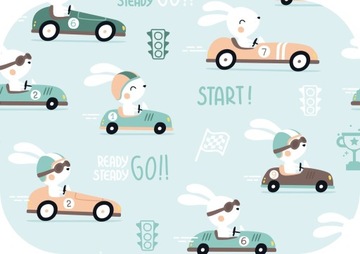 Pielucha Flanelowa 80x80 Królik Mięta