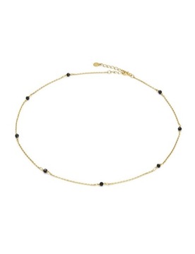 Złoty Naszyjnik Choker Turmalin 925