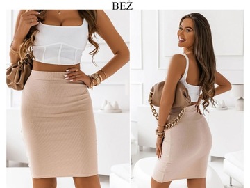 ЮБКА-КАРАНДАШ В РЕБРИКУ, ЦВЕТА L/XL