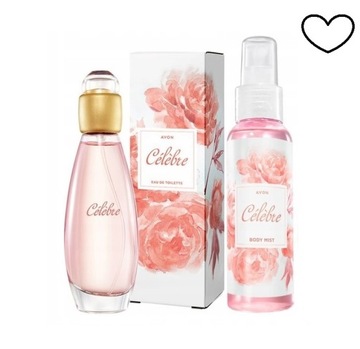 Avon Zestaw Celebre Perfum Damski 50ml Mgiełka Perfumowana 100ml Na Prezent